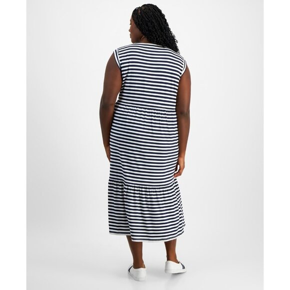 Tommy Hilfiger Striped Sleeveless Blue Sky Captain Ivory Plus Size 2X MSRP $99 - Picture 5 of 5